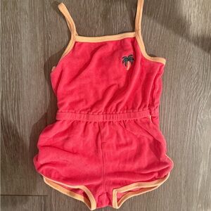 Tucker + Tate Pink Romper with Orange Trim